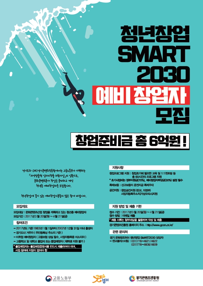 경기도에 살고있는 청년이라면 청년창업에 도전하세요!<시민기자 정재숙>; 